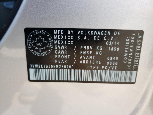 Photo 10 from auction – 2014 VOLKSWAGEN JETTA BASE with VIN 3VW2K7AJ9EM280490