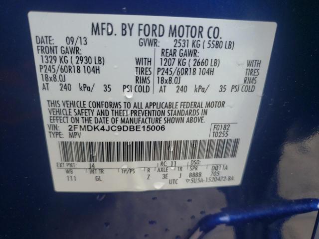 Photo 10 from auction – 2013 FORD EDGE SEL with VIN 2FMDK4JC9DBE15006
