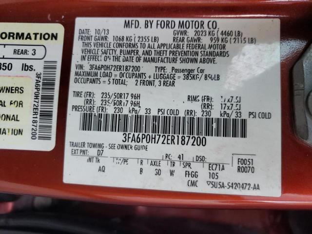 Photo 10 from auction – 2014 FORD FUSION SE with VIN 3FA6P0H72ER187200