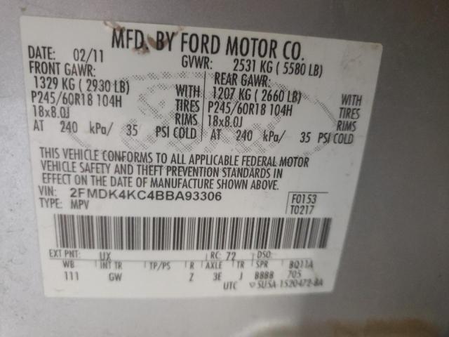 Photo 10 from auction – 2011 FORD EDGE LIMIT with VIN 2FMDK4KC4BBA93306