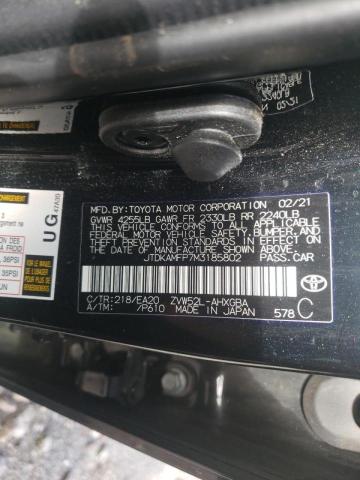 Photo 10 from auction – 2021 TOYOTA PRIUS PRIM with VIN JTDKAMFP7M3185802