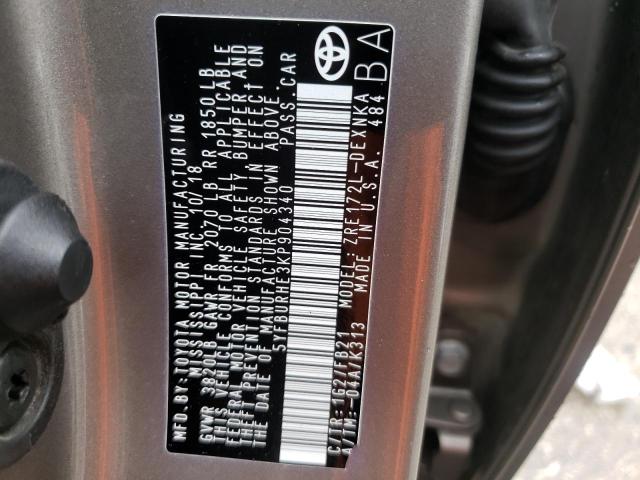 Photo 10 from auction – 2019 TOYOTA COROLLA L with VIN 5YFBURHE3KP904340