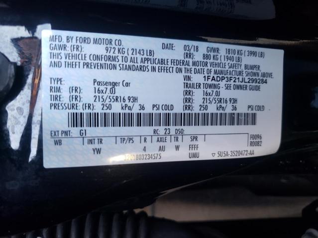 Photo 10 from auction – 2018 FORD FOCUS SE with VIN 1FADP3F21JL299284
