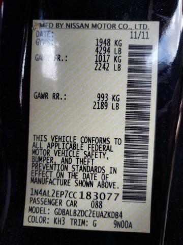 Photo 10 from auction – 2012 NISSAN ALTIMA S with VIN 1N4AL2EP7CC183077