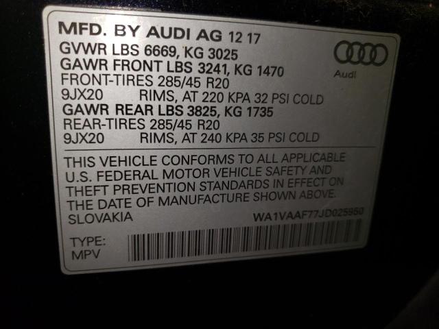 Photo 10 from auction – 2018 AUDI Q7 PRESTIG with VIN WA1VAAF77JD025950