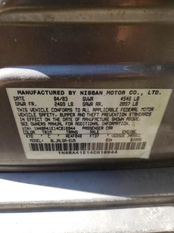 Photo 10 from auction – 2004 NISSAN MAXIMA SE with VIN 1N4BA41E14C816944