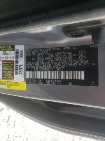 Photo 10 from auction – 2010 TOYOTA SEQUOIA LI with VIN 5TDKY5G13AS030220