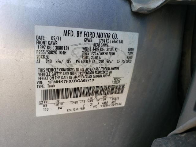Photo 10 from auction – 2011 FORD EXPLORER L with VIN 1FMHK7F8XBGA69710