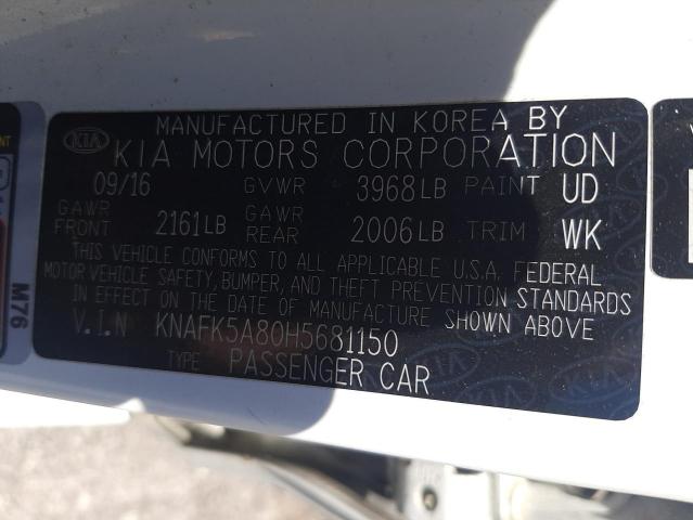 Photo 10 from auction – 2017 KIA FORTE LX with VIN KNAFK5A80H5681150