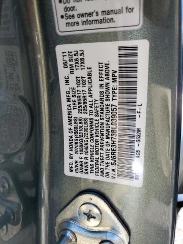 Photo 10 from auction – 2011 HONDA CR-V EXL with VIN 5J6RE3H73BL039057