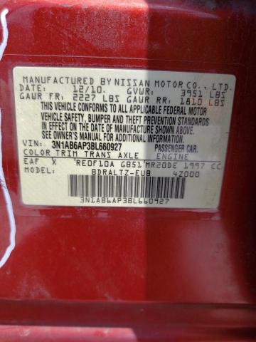 Photo 10 from auction – 2011 NISSAN SENTRA with VIN 3N1AB6AP3BL660927