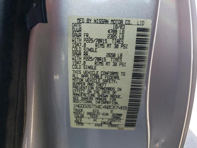 Photo 10 from auction – 2004 NISSAN FRONTIER K with VIN 1N6DD26T54C403749