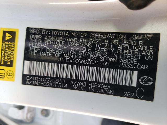 Photo 10 from auction – 2013 LEXUS ES 300H with VIN JTHBW1GG6D2031469
