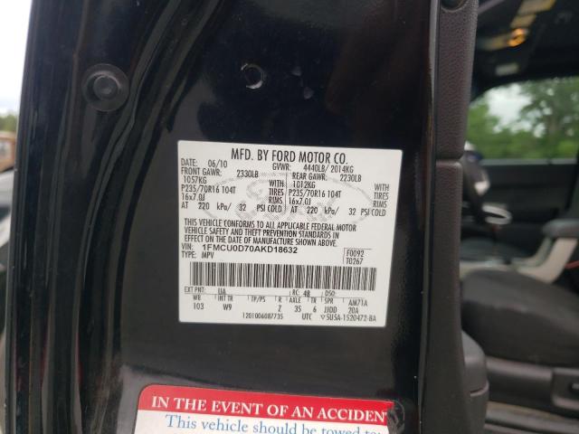 Photo 10 from auction – 2010 FORD ESCAPE XLT with VIN 1FMCU0D70AKD18632