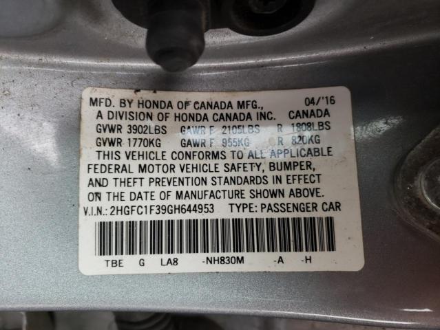Photo 10 from auction – 2016 HONDA CIVIC EX with VIN 2HGFC1F39GH644953