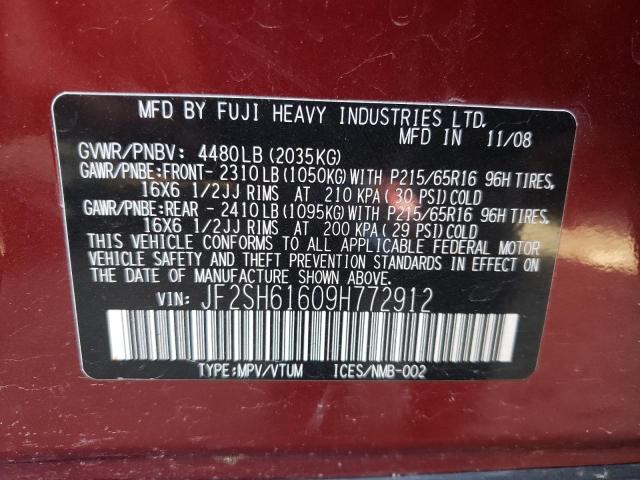 Photo 10 from auction – 2009 SUBARU FORESTER 2 with VIN JF2SH61609H772912