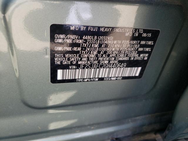 Photo 10 from auction – 2016 SUBARU FORESTER 2 with VIN JF2SJAFC2GH440649