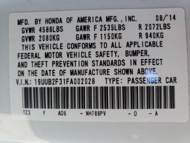 Photo 10 from auction – 2015 ACURA TLX with VIN 19UUB2F31FA002028