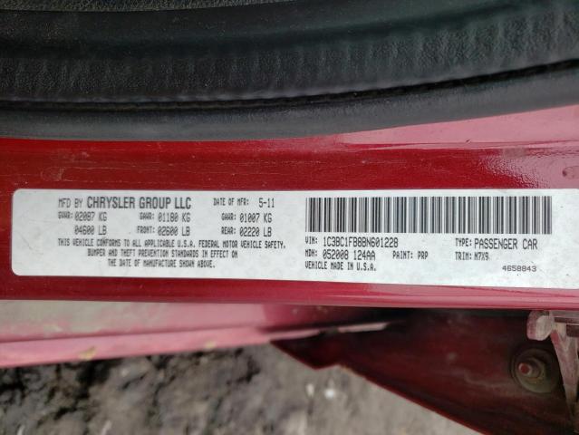 Photo 10 from auction – 2011 CHRYSLER 200 TOURIN with VIN 1C3BC1FB8BN601228