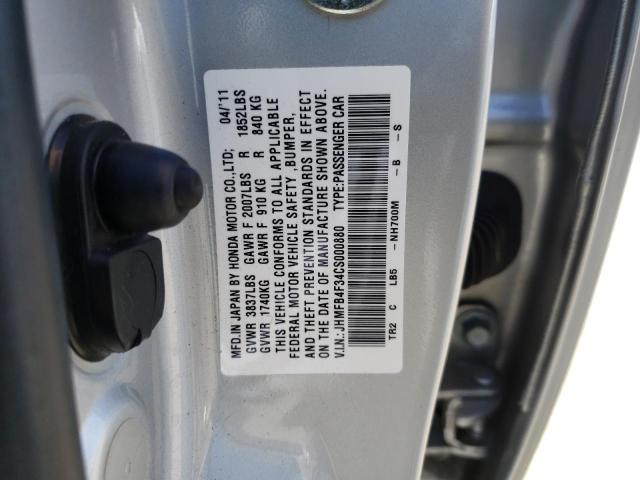 Photo 10 from auction – 2012 HONDA CIVIC HYBR with VIN JHMFB4F34CS000880
