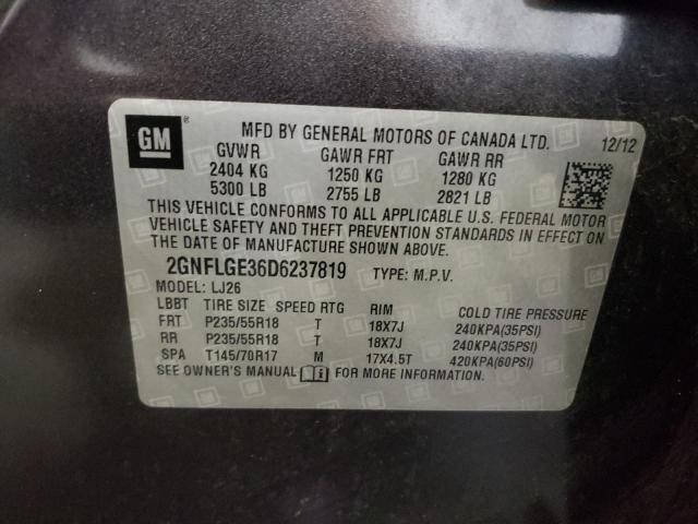Photo 10 from auction – 2013 CHEVROLET EQUINOX LT with VIN 2GNFLGE36D6237819