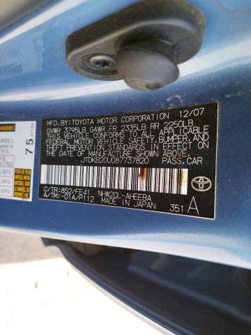Photo 10 from auction – 2008 TOYOTA PRIUS with VIN JTDKB20U087737820