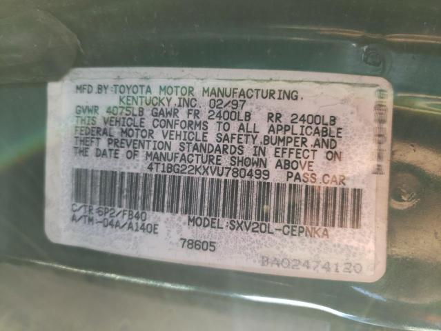 Photo 10 from auction – 1997 TOYOTA CAMRY with VIN 4T1BG22KXVU780499