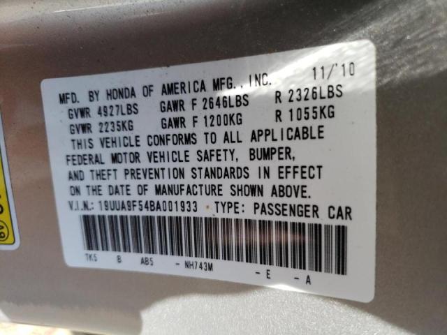 Photo 10 from auction – 2011 ACURA TL with VIN 19UUA9F54BA001933