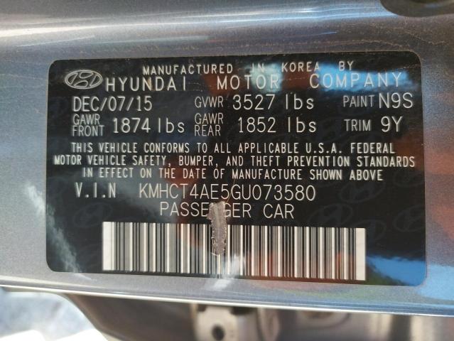 Photo 10 from auction – 2016 HYUNDAI ACCENT SE with VIN KMHCT4AE5GU073580