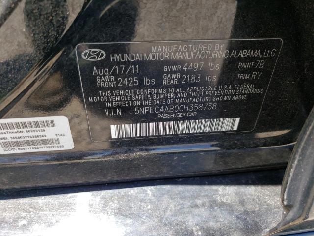 Photo 10 from auction – 2012 HYUNDAI SONATA SE with VIN 5NPEC4AB0CH358758