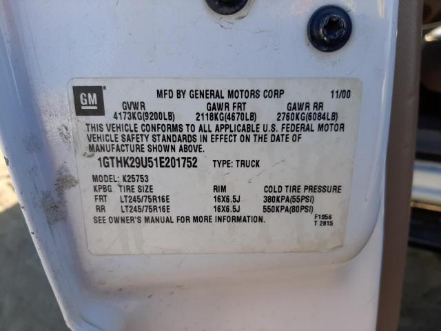 Photo 10 from auction – 2001 GMC SIERRA K25 with VIN 1GTHK29U51E201752