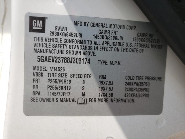 Photo 10 from auction – 2008 BUICK ENCLAVE CX with VIN 5GAEV23788J303174