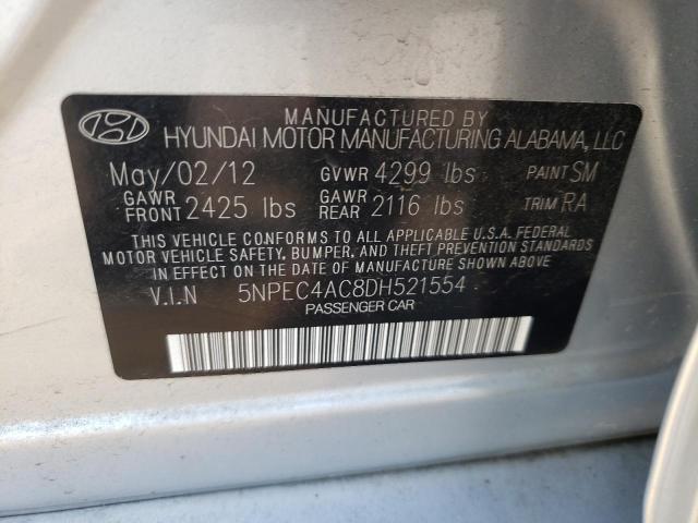 Photo 10 from auction – 2013 HYUNDAI SONATA SE with VIN 5NPEC4AC8DH521554