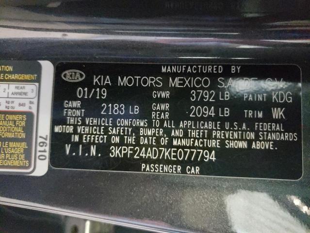 Photo 10 from auction – 2019 KIA FORTE FE with VIN 3KPF24AD7KE077794