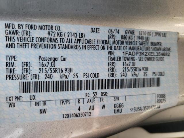 Photo 10 from auction – 2014 FORD FOCUS SE with VIN 1FADP3K2XEL354682