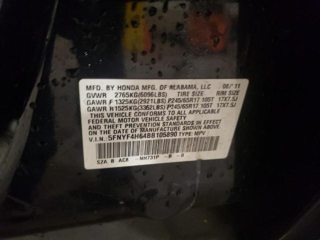 Photo 10 from auction – 2011 HONDA PILOT EXL with VIN 5FNYF4H64BB105890
