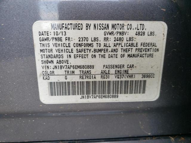 Photo 10 from auction – 2014 INFINITI Q50 BASE with VIN JN1BV7AP6EM680889