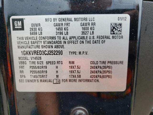 Photo 10 from auction – 2012 GMC ACADIA SLT with VIN 1GKKVRED3CJ252290