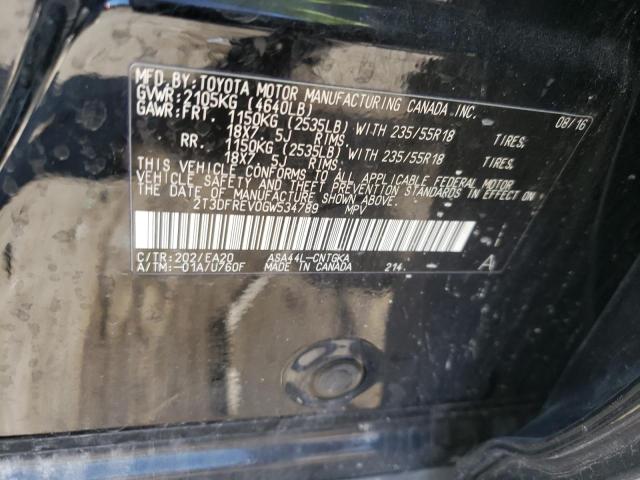 Photo 10 from auction – 2016 TOYOTA RAV4 LIMIT with VIN 2T3DFREV0GW534789