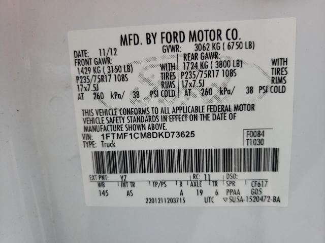 Photo 10 from auction – 2013 FORD F150 with VIN 1FTMF1CM8DKD73625