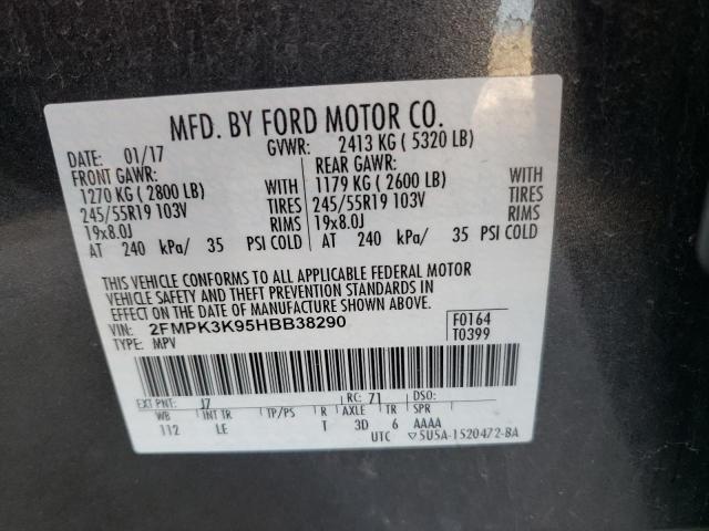 Foto 10 de la subasta – 2017 FORD EDGE TITAN con VIN 2FMPK3K95HBB38290