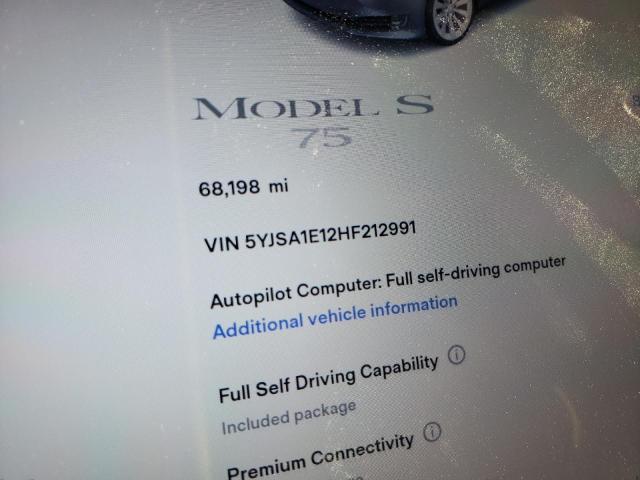 Photo 8 from auction – 2017 TESLA MODEL S with VIN 5YJSA1E12HF212991