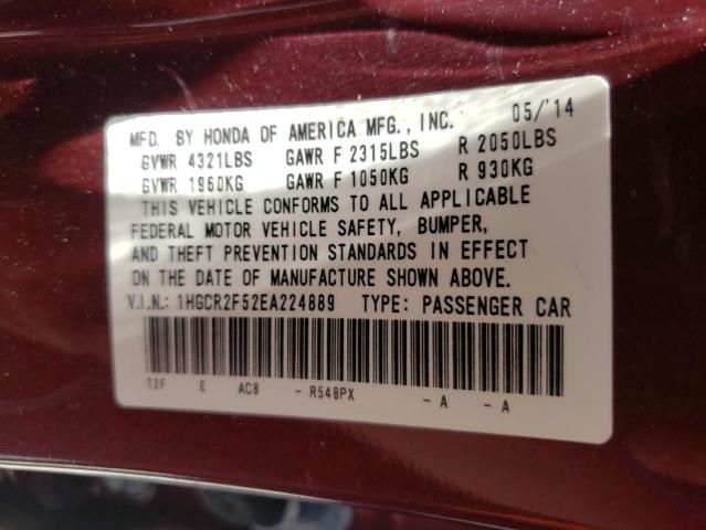 Photo 10 from auction – 2014 HONDA ACCORD SPO with VIN 1HGCR2F52EA224889