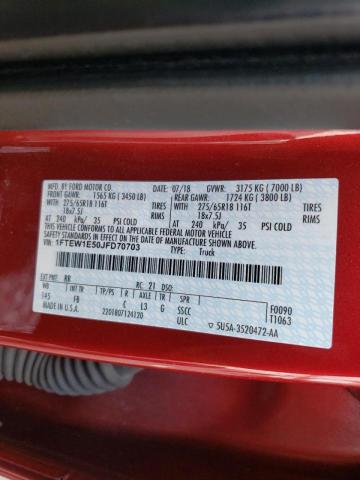 Photo 10 from auction – 2018 FORD F150 SUPER with VIN 1FTEW1E50JFD70703