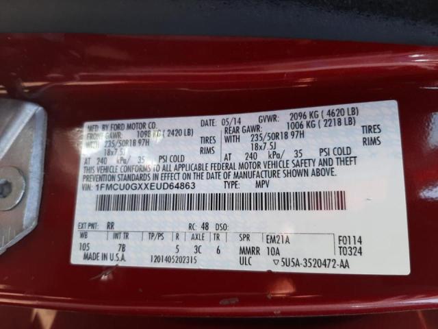 Photo 10 from auction – 2014 FORD ESCAPE SE with VIN 1FMCU0GXXEUD64863