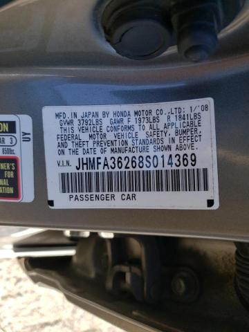 Photo 10 from auction – 2008 HONDA CIVIC HYBR with VIN JHMFA36268S014369