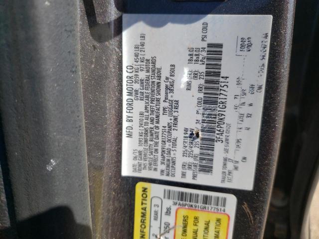 Photo 10 from auction – 2016 FORD FUSION TIT with VIN 3FA6P0K91GR177514