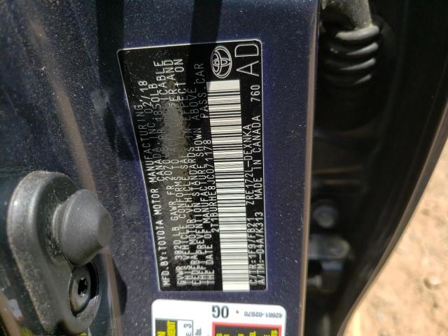 Photo 10 from auction – 2018 TOYOTA COROLLA L with VIN 2T1BURHE8JC071178