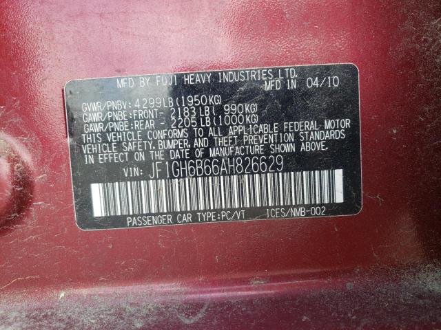 Photo 10 from auction – 2010 SUBARU IMPREZA 2. with VIN JF1GH6B66AH826629