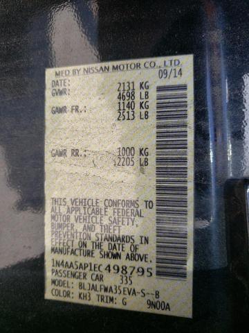 Photo 10 from auction – 2014 NISSAN MAXIMA S with VIN 1N4AA5AP1EC498795
